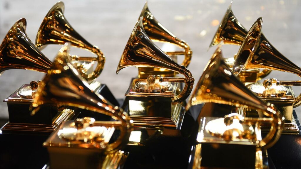 The grammy awards are gold and black